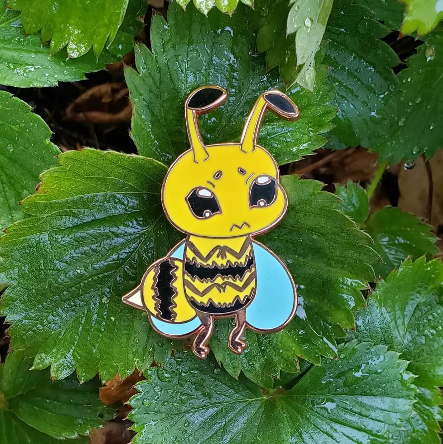 Sad Bee enamel pin